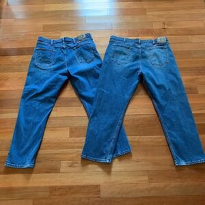 2 Wrangler Jeans Adult 40x29‎ STRETCH Blue Denim Relaxed Fit 2 Pairs